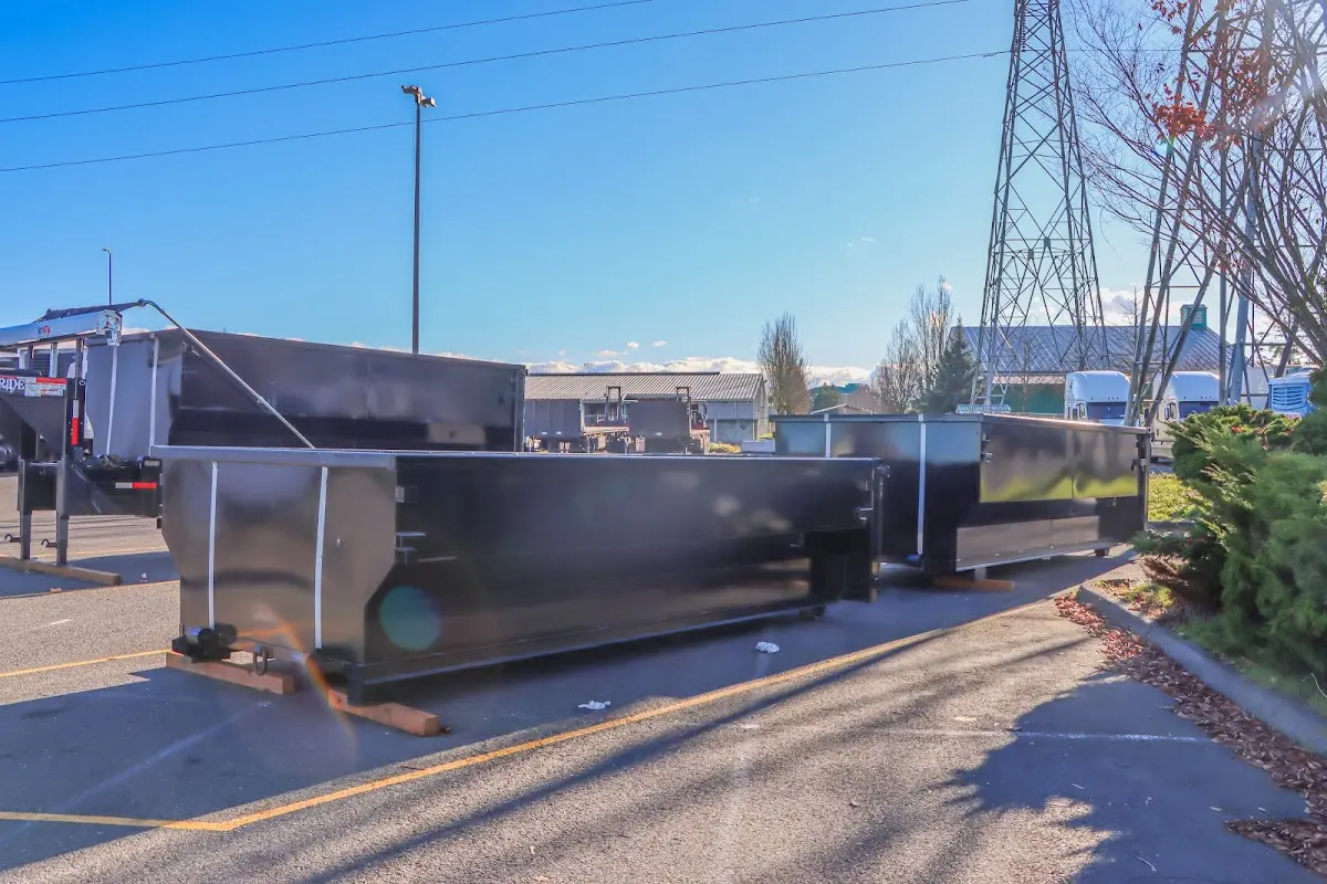 Roll-off dumpster ready for waste disposal at job site for Concrete Dumpster Rental in Guymon